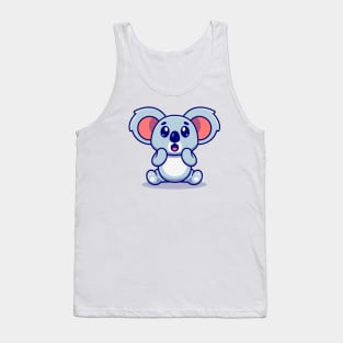 Cute Koala Surprised Cartoon Tank Top